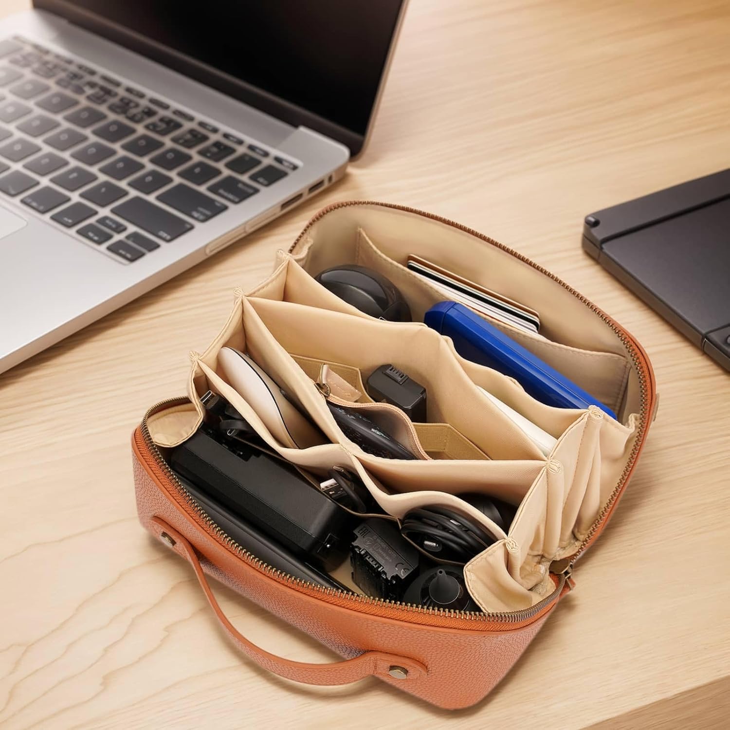 Leather Tech Travel Organizer Pouch - Image 2