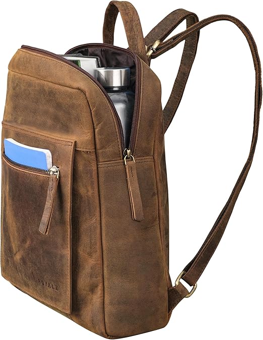 Women's Vintage Leather Backpack - Image 3